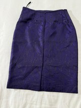Le Suit Women’s Purple Rear Zipper & Slit Pull-On Pencil Skirt Size 6 Waist 29" image 2