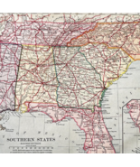 1898 Map Southern United States Victorian History Geography Atlas Print ... - $547.38 MXN