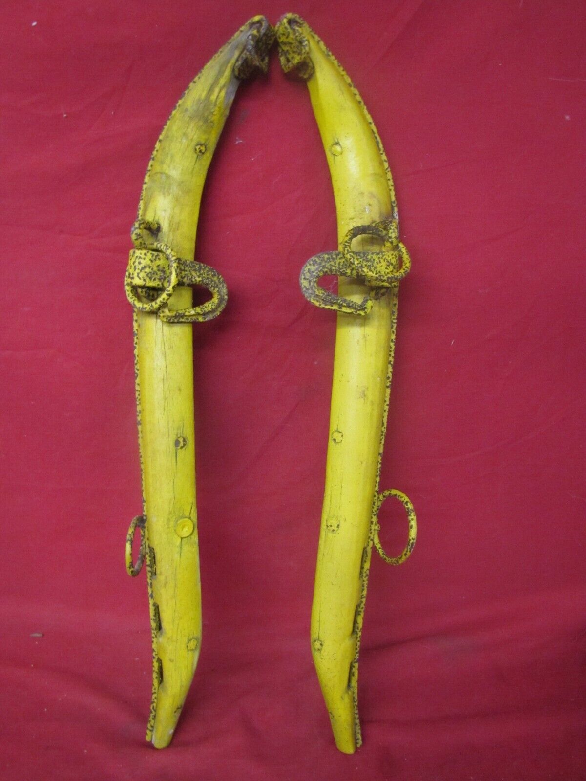 Primitive Yellow Wood Antique Horse Hames Vintage Horse Drawn Farming To... - $29.69