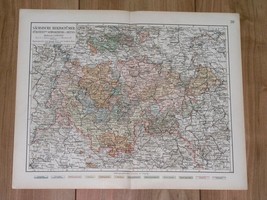1905 Antique Map Of Thuringia Thüringen Erfurt Gotha Eisenach Zwickau Germany - £15.08 GBP