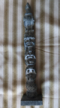Vintage Northwest Coast Carved Soapstone Totem Pole 12.5&quot; - £90.27 GBP