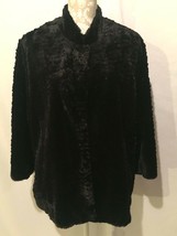 Alfred Dunner Swing Jacket Coat Black Faux Fur Dressy Christmas Holiday Party 18 - £31.62 GBP