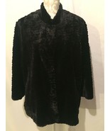 Alfred Dunner Swing Jacket Coat Black Faux Fur Dressy Christmas Holiday ... - £31.96 GBP