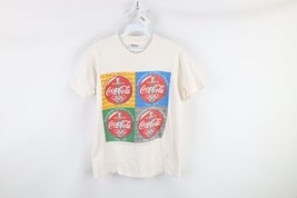 Vintage 90s Coca Cola Mens Small Thrashed 1996 USA OIympics Spell Out T-Shirt - £23.61 GBP