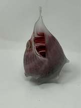 Vintage Folded Unique hand Blown Large seashell art glass Blow in Ruby R... - $924.40 MXN