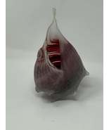 Vintage Folded Unique hand Blown Large seashell art glass Blow in Ruby R... - $924.40 MXN
