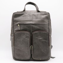 Vintage Genuine Cowhide Leather Backpack Men&#39;s 15&quot; Laptop Notebook Back Packs - £81.92 GBP