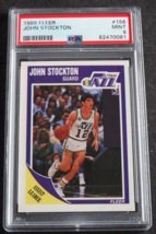 1989 Fleer #156 John Stockton Utah Jazz Basketball Card PSA 9 Mint - £14.45 GBP