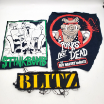 Punk Rock Patches Patch Lot T-Shirt Vest Blitz Stinkbomb Red Handed Bandits - $362.91 MXN