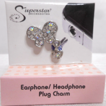 Superstar Accessry Earphone/Headphone Plug Charm Rhinestone Butterfly 3.5mm Jack - £7.98 GBP