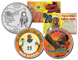 LEBRON JAMES * High School &amp; Rookie of the Year * Ohio Quarters 2-Coin U... - £7.43 GBP