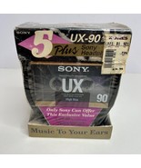 5 Sony UX-90 Type II CrO2 Audio Cassettes Tapes Plus MDR-006L Headphones... - $94.73