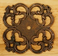 Vintage Salvage Industrial Metal AH Copper Finish Dresser Knob Backplate... - $14.89 CAD