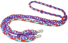 Horse Western Nylon Braided Knotted Roping Barrel Reins Purple Teal Oran... - $331.43 MXN