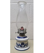 LAMPLIGHT FARMS USA KEROSENE LAMP  13-1/4&quot; Blue White Floral - €38,37 EUR