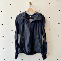 6 - Lululemon Black Hooded Ruched Sleeve &amp; Neck Softshell Jacket 0517JB - $65.00