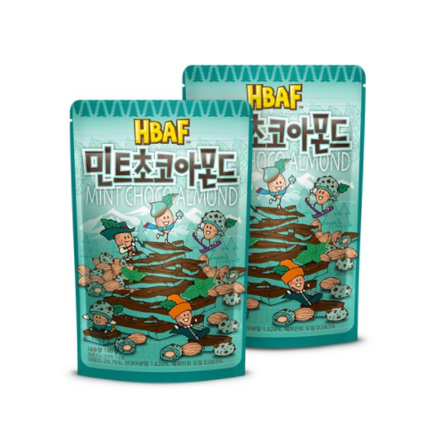HBAF Nuts Mint Choco Flavor Almond 190g*2ea 민트초코맛 아몬드 - $37.52