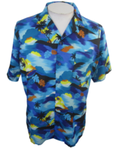 Islander vintage 80s Men Hawaiian camp shirt L pit to pit 24 silhouette tropical - £23.73 GBP