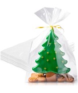 Clear Gusseted Plastic Bags for Gifts, 4 x 2 x 8 Inch, 100 Pack - £6.39 GBP