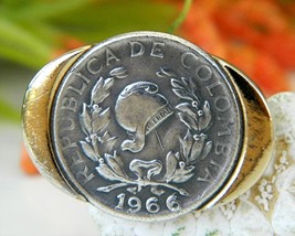 Vintage Columbia 5 Centavos Coin Tie Clip Clasp Signed Shields 1966 - £15.67 GBP