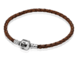 PL002-19 19cm Brown Leather Bracelet - £28.03 GBP