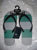 Men&#39;s Guys Rvca Sandlot Aqua Thin Stripe Beach Sandals Flip Flops New $29 - £19.65 GBP