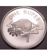 Rare Proof Seychelles 1982 Rupee~Only 5,000 Minted~Triton Conch Shell~Fr... - $19.00