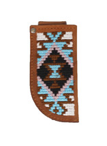 Western Distressed Brown Leather Embroidered 4&quot; Knife Sheath for Belts  ... - $24.74+