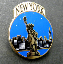 New York At Night Liberty Manhattan Lapel Pin Badge 1 Inch - £4.45 GBP