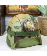 Patriotic USA Army Military Soldier Camo Helmet Money Coin Savings Piggy... - $24.99