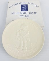 Vintage M I Hummel Club 4” Plaque Celebrating 20 Years 1977-1997 Bisque With Box - $8.99