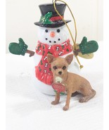 Danbury Mint 2013 Frosty Friends Chihuahua Christmas Ornament brown Tan ... - $17.00
