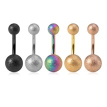 5Pcs/lot Candy Colors Acrylic Belly Button Rings for Women 316L Stainless Steel  - £17.65 GBP