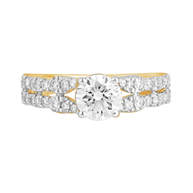 1.40 Ct Round lab Grown Diamond Ring in 14K Yellow Gold Women Size 7 VVS-VS-FG - £833.88 GBP