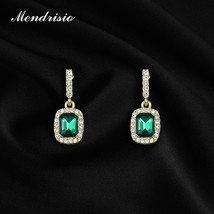 Mendrisio Earrings For Women 2022 New Fashion Green Zircon Drop Earrings Korean  - £10.50 GBP