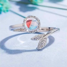 Mermaid Shaped Elegant Rhinestone Zircon Adjustable Ring - £18.80 GBP