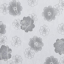 Dundee Deco AZ-2188 Floral Charcoal, White Flowers Peel and Stick Self Adhesive  - £23.32 GBP