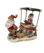Christmas Santa Pulling Mrs Claus in Rickshaw Figurine - £16.27 GBP