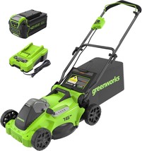 Greenworks 40V 16&quot; Brushless Cordless (Push) Lawn Mower (75+ Compatible Tools), - £221.99 GBP