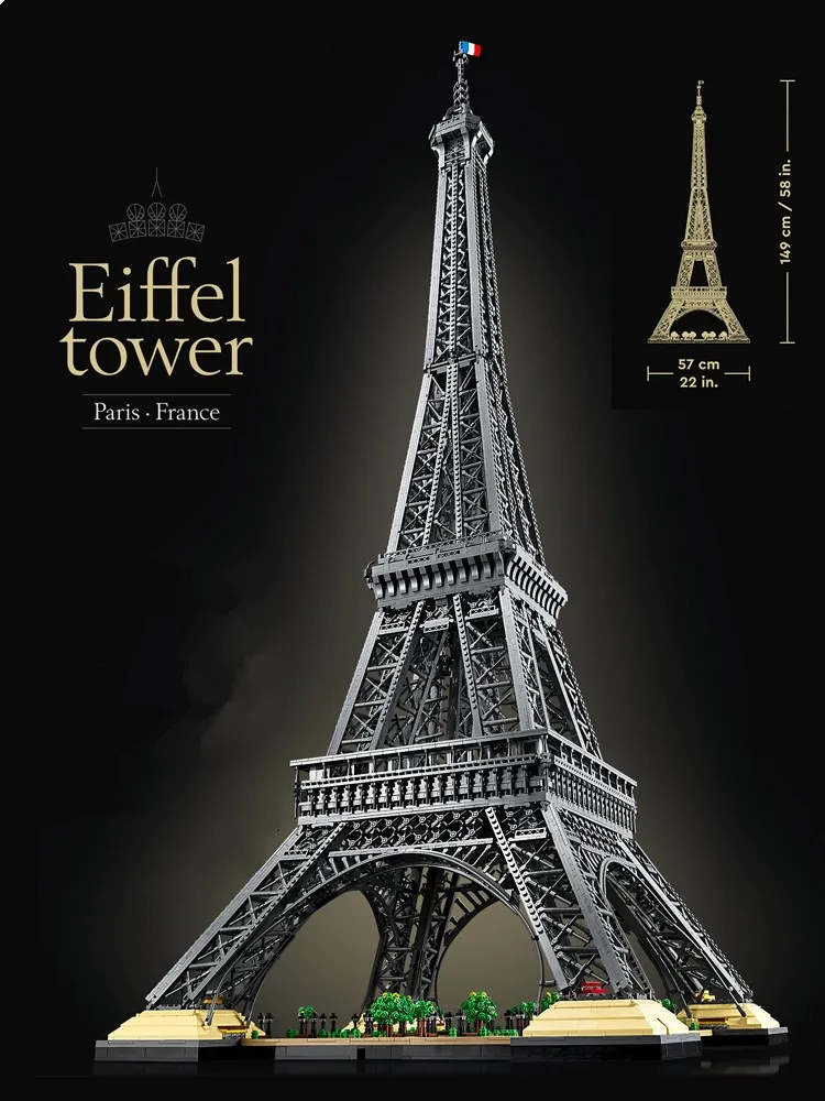 10001pcs 2023 ICONS 1.5M Tall Eiffel Tower 10307 World Famous Architecture - £223.77 GBP