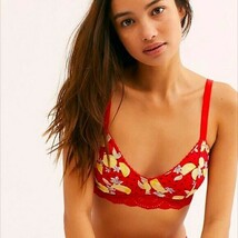Free People Mari Printed Bralette Cherry Combo NWT New Small - $15.83