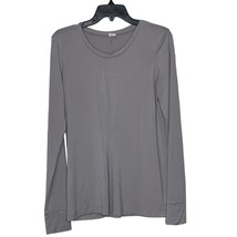 Fabletics Top Size Medium? Gray Long Sleeve Womens Stretch Fabric Athlei... - $17.81