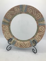 Dinner Plate Sand Art (Corelle) by CORNING Blue Green Rust Geo Width 10 1/4 in - £7.90 GBP