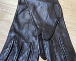 Size 7 Bloomingdale&#39;s 100% Silk Lined Brown Leather Gloves New No Tags - £27.72 GBP