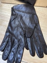 Size 7 Bloomingdale&#39;s 100% Silk Lined Brown Leather Gloves New No Tags - £27.96 GBP