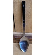 ALBA VTG KITCHEN SERVING SPOON Long Black Handle Stainless Steel Made in... - $32.65 CAD