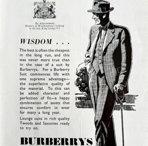 Burberry Clothing Store London 1952 Advertisement UK Import Fashion DWII8 - $39.99
