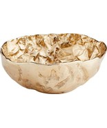 Bowl CYAN DESIGN BOLIVAR Abstract Hammered Gold Nickle Aluminum - £204.03 GBP