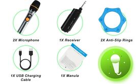 VTSGN Dual Wireless Microphone System Rechargeable Receiver New Open Box - $29.67