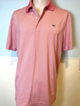 Vineyard Vines Pink Striped Polo Shirt, Men&#39;s Size L - £11.17 GBP